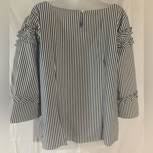 Talbots grey and white striped women’s blouse - Picture 5 of 12